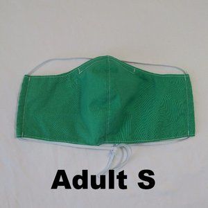 Adult S homemade mask w/ pocket - green